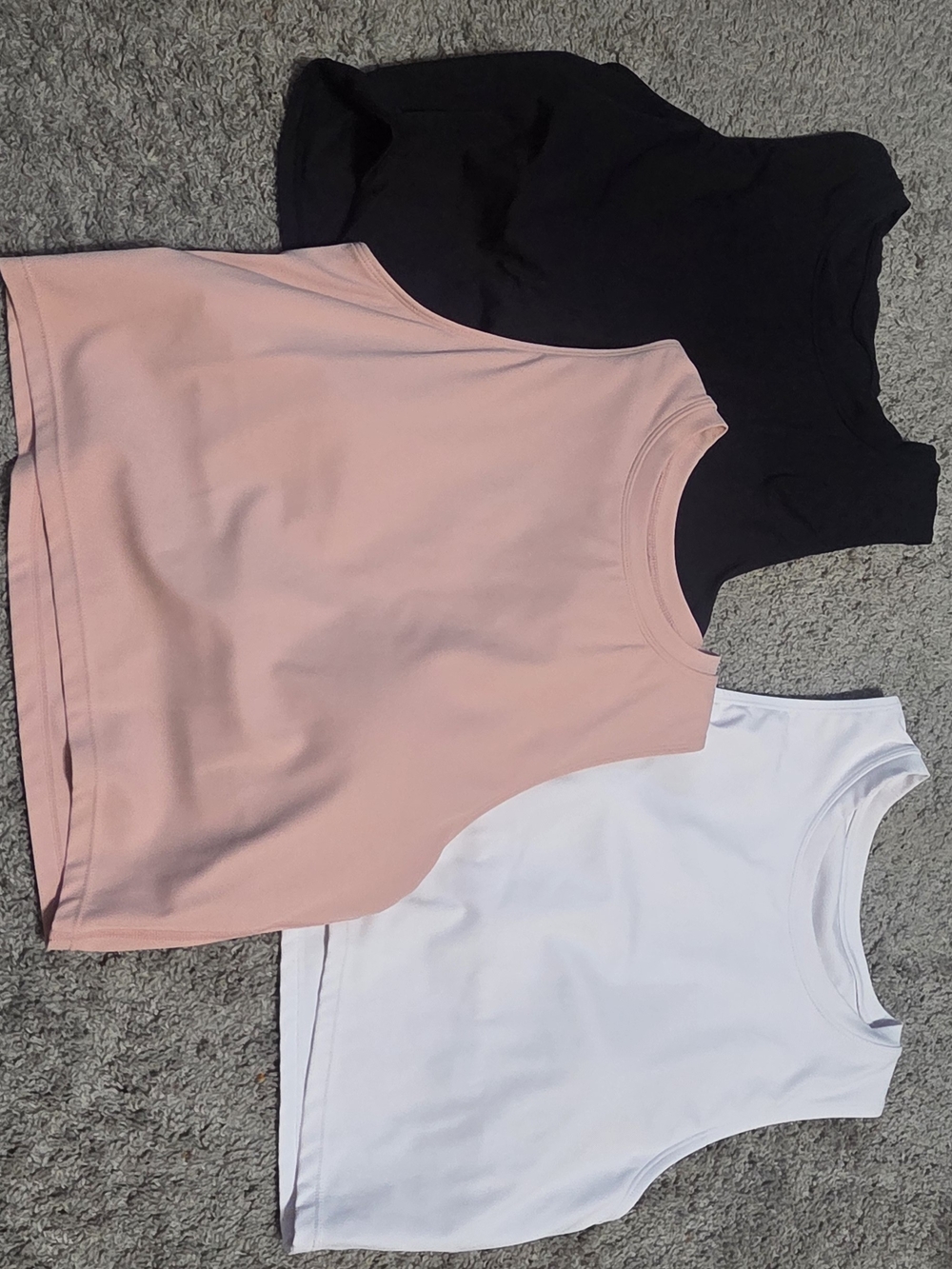 Longline Sports Bra / Cropped Tank  - Pink, White & Black 3 Pack Size XL
